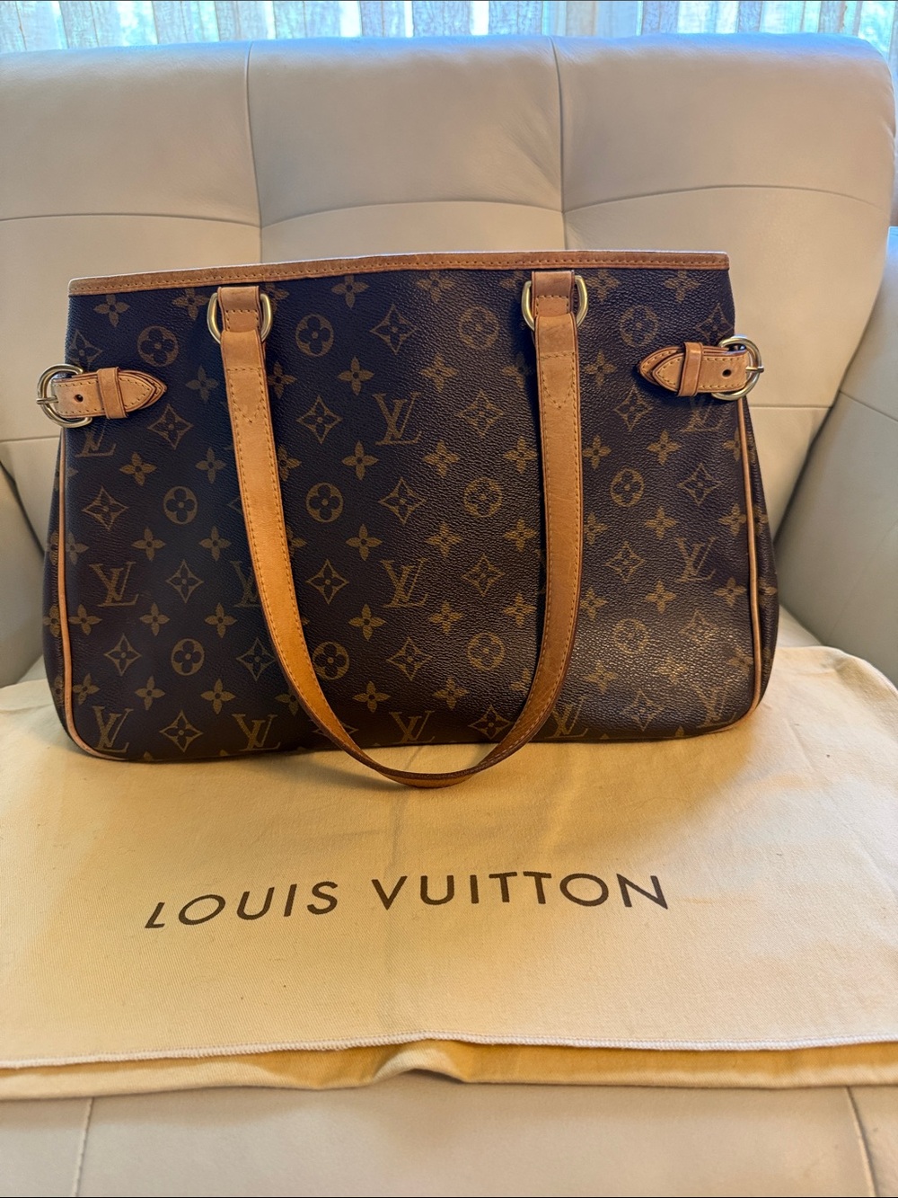 Louis Vuitton Batignolles Monogram Shoulder Bag Handbag Authentic